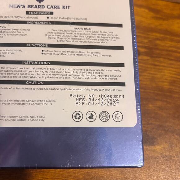 Men's Beard Care Kit Biotin Oil Growth Grooming Skin Balm All Natural EXP 4/27 - Picture 5 of 6